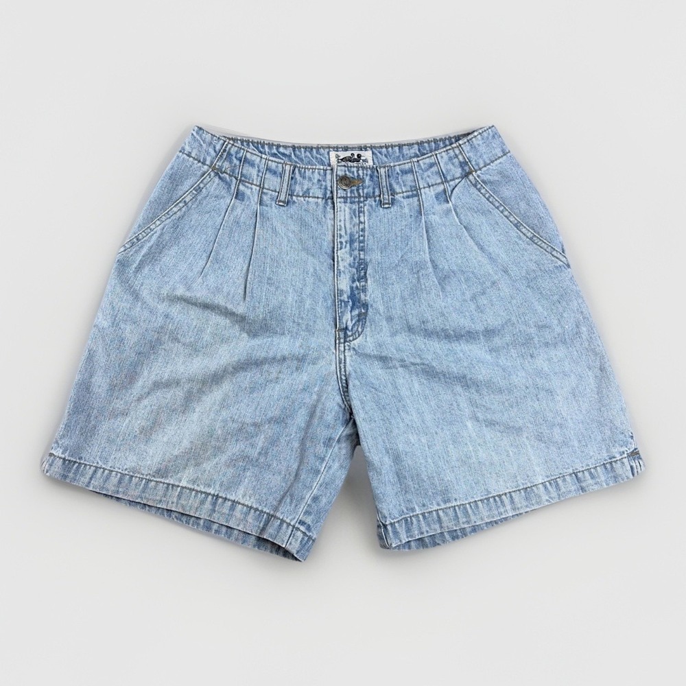Northern Reflections Denim Shorts Womens 9/10 Blue Light Wash Pleated High Rise